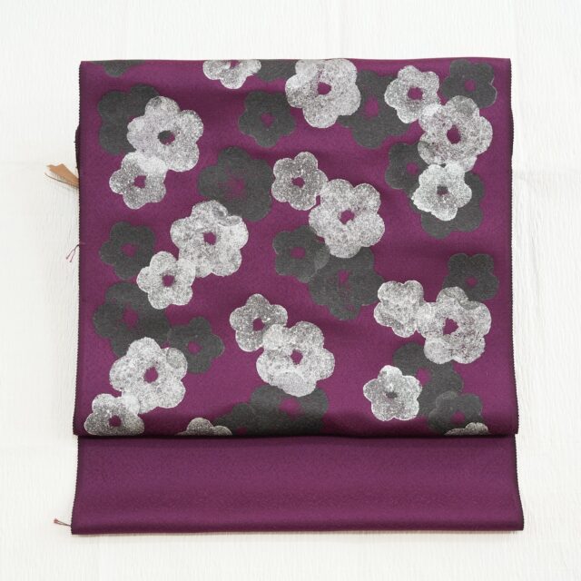 仁平幸春 九寸名古屋帯 『ウェディングレース』銀座もとじ プラチナボーイ 作家物 作品紹介 | Foglia